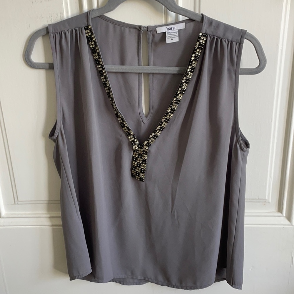 Bar III Rhinestone Tank